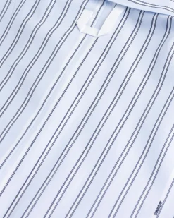 JACQUEMUS La Chemise Manches Courte Print Blue Stripe- Shirts