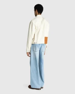 JACQUEMUS La Veste De-Nimes Off-White/Red Stripe- Outerwear