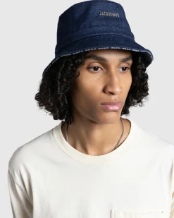JACQUEMUS Le Bob Gadjo Navy/Navy Stripe- Hats