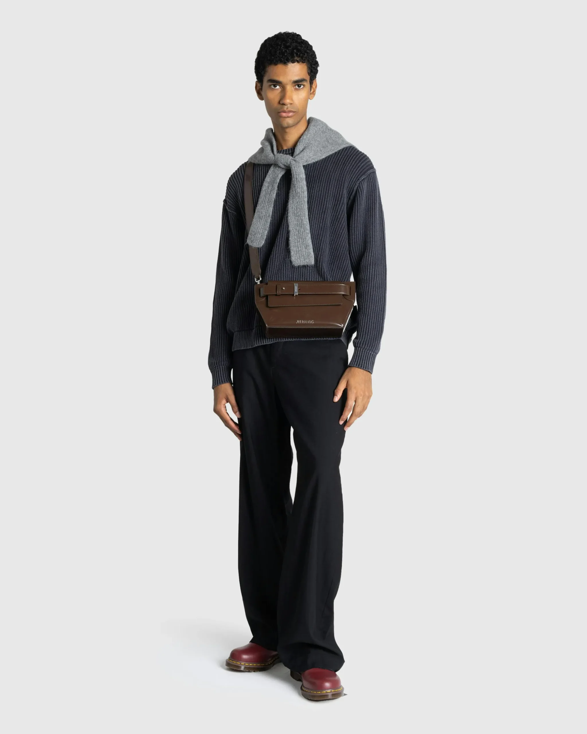 JACQUEMUS Le Messenger Capri Midnight Brown- Bags