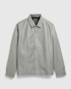Highsnobiety HS05 Leather Shirt Jacket Beige- Outerwear