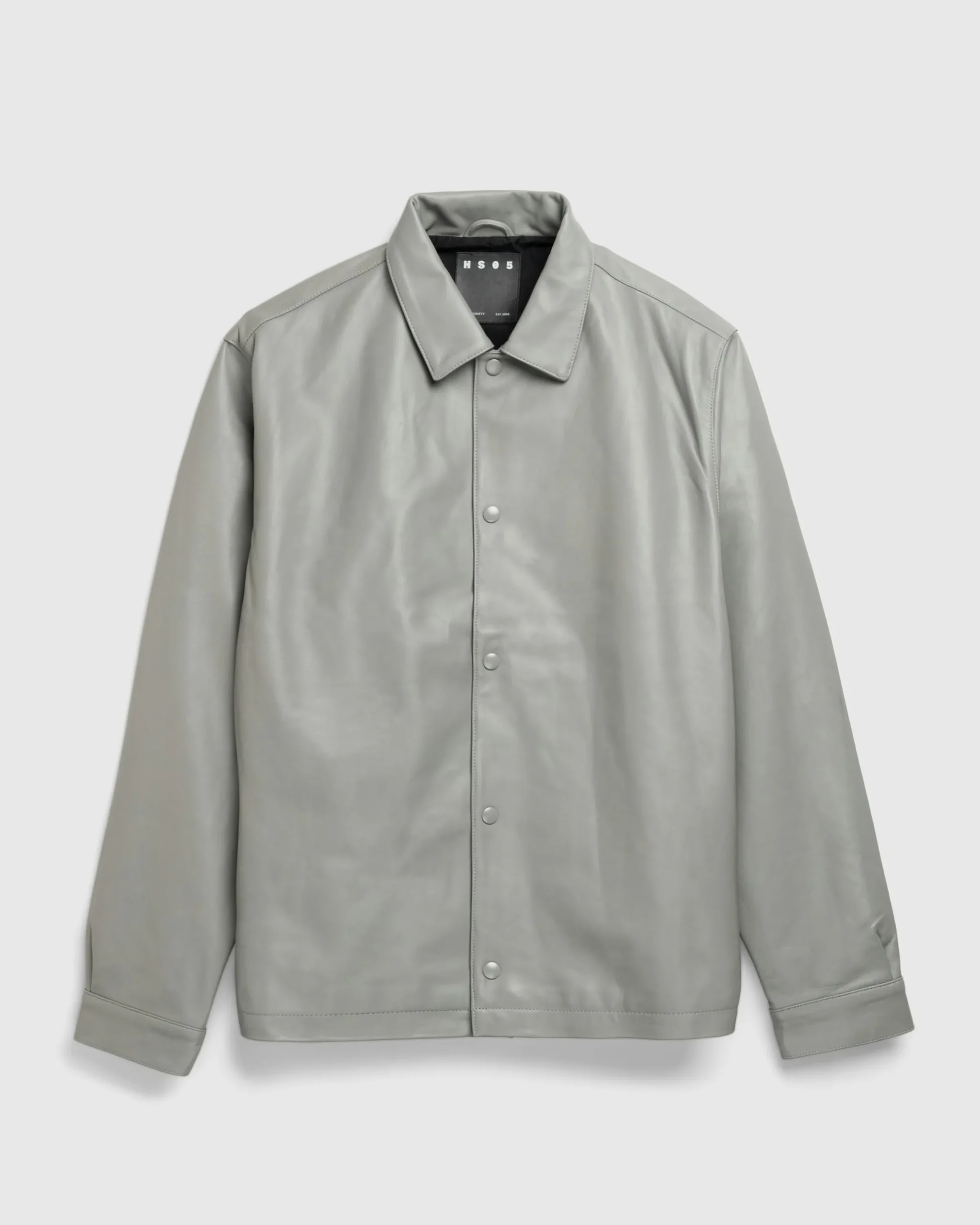 Highsnobiety HS05 Leather Shirt Jacket Beige- Outerwear