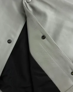 Highsnobiety HS05 Leather Shirt Jacket Beige- Outerwear