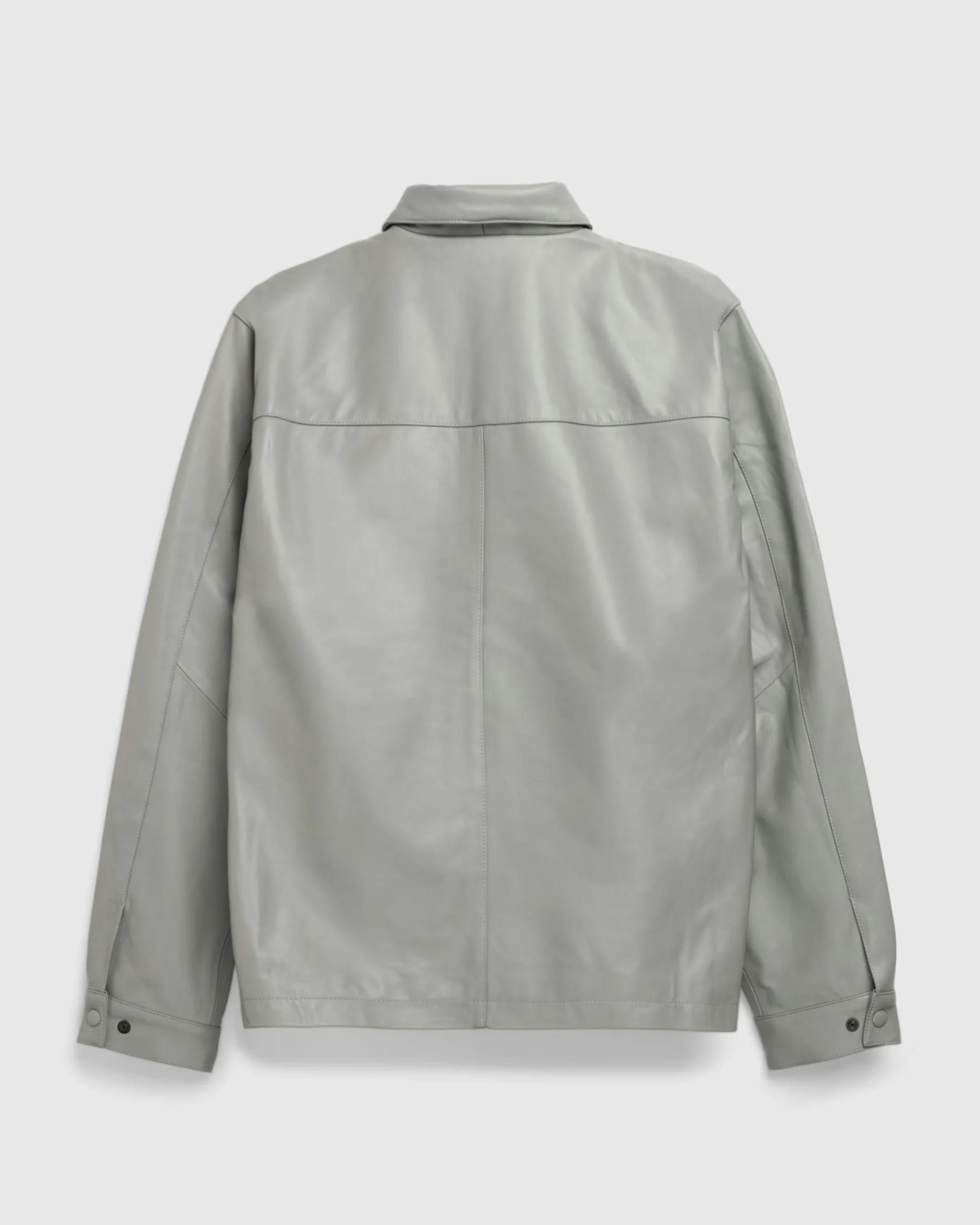 Highsnobiety HS05 Leather Shirt Jacket Beige- Outerwear