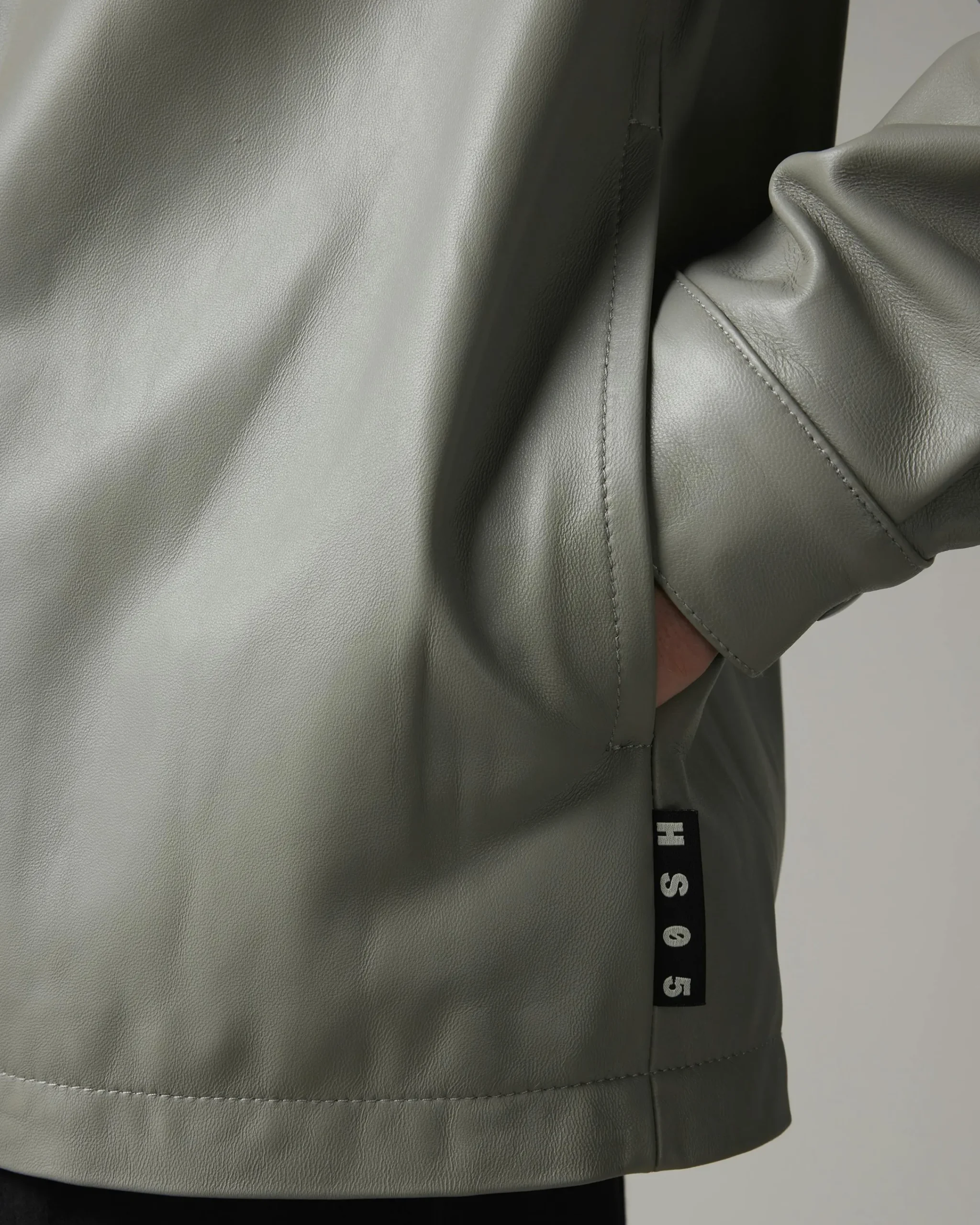 Highsnobiety HS05 Leather Shirt Jacket Beige- Outerwear