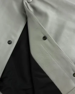 Highsnobiety HS05 Leather Shirt Jacket Beige- Outerwear