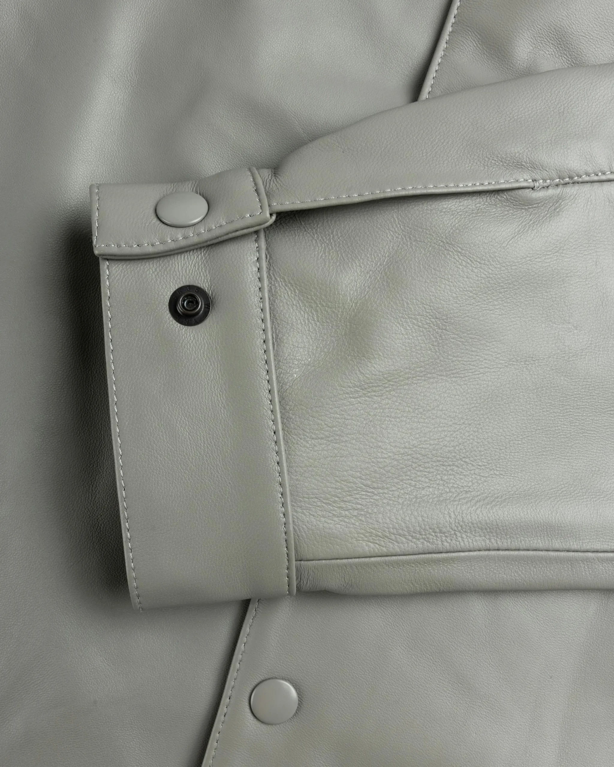 Highsnobiety HS05 Leather Shirt Jacket Beige- Outerwear