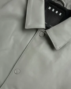 Highsnobiety HS05 Leather Shirt Jacket Beige- Outerwear
