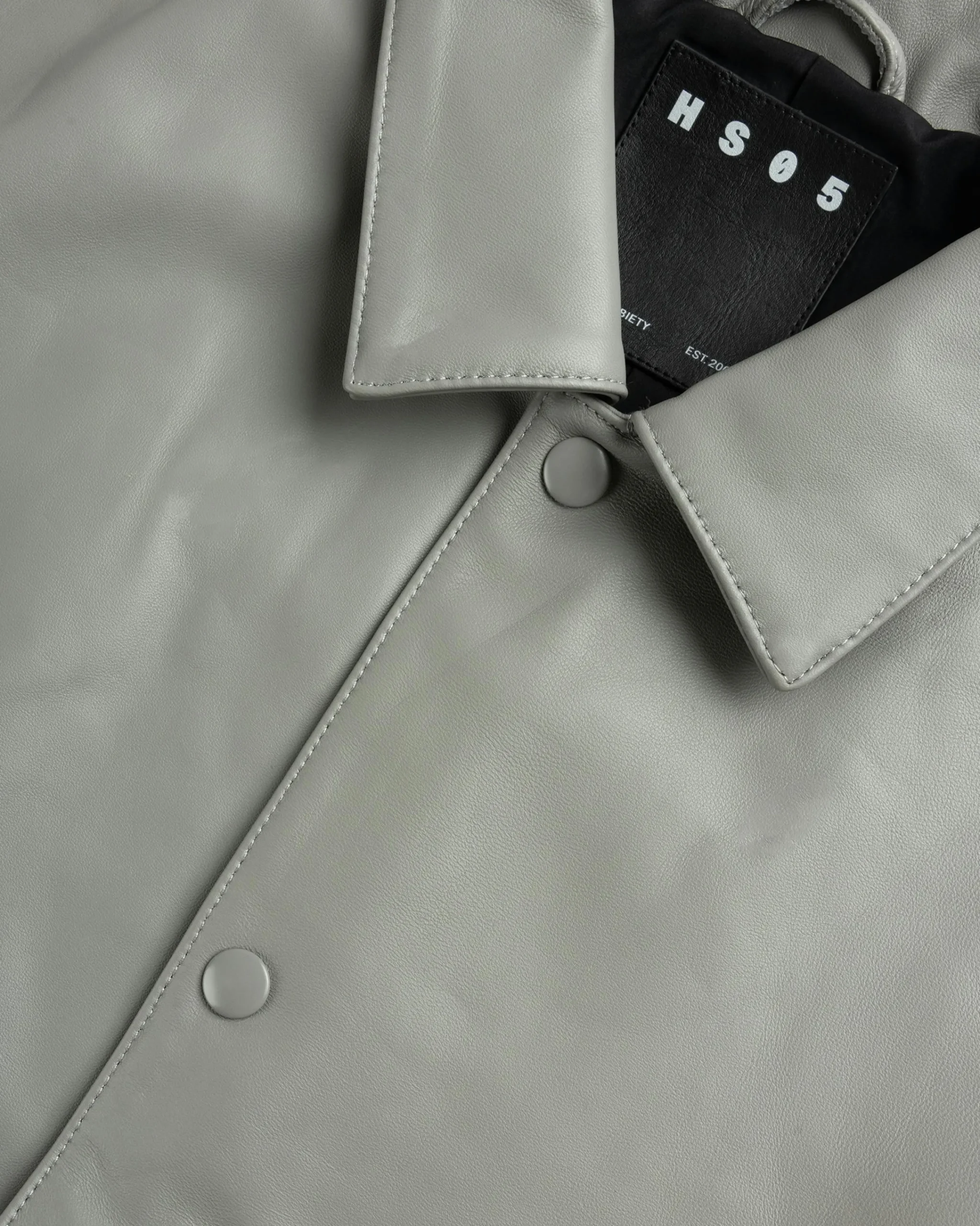 Highsnobiety HS05 Leather Shirt Jacket Beige- Outerwear