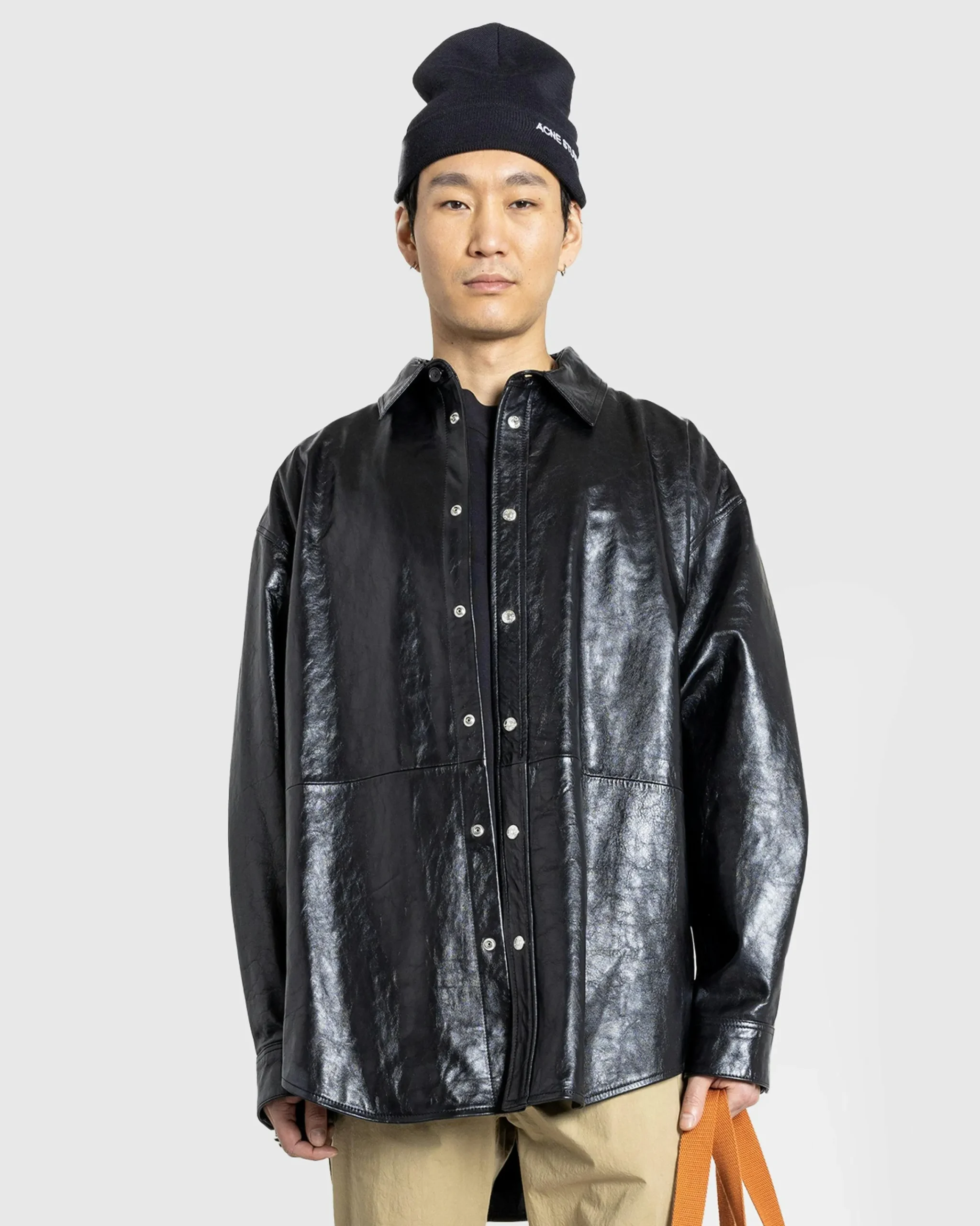 Acne Studios Leather Shirt Jacket- Outerwear