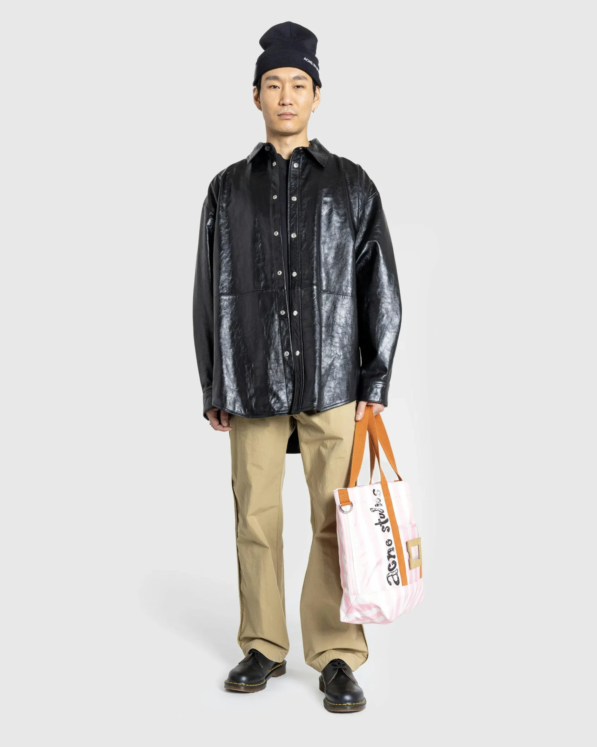 Acne Studios Leather Shirt Jacket- Outerwear