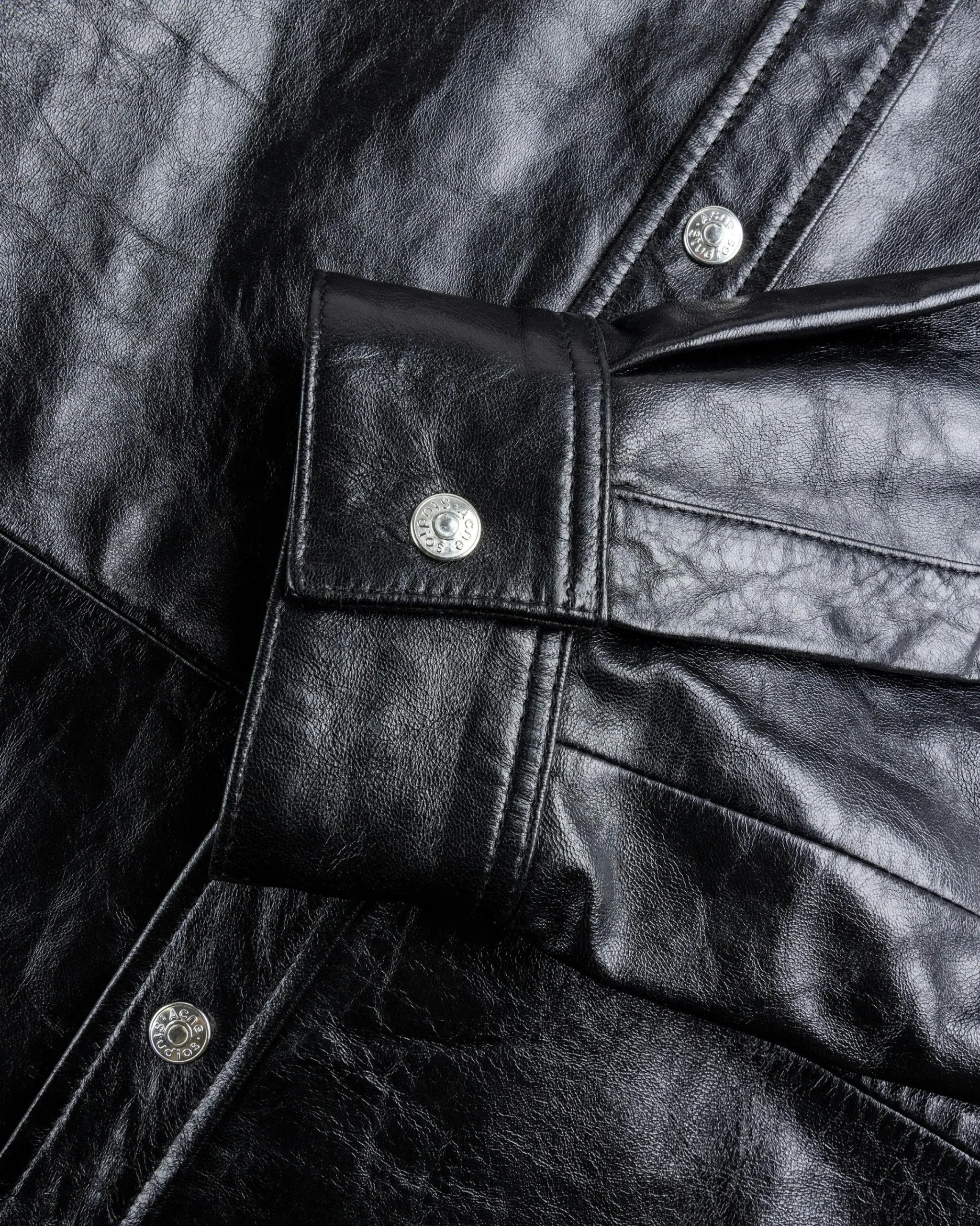 Acne Studios Leather Shirt Jacket- Outerwear