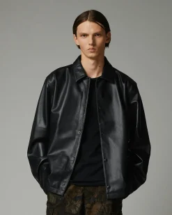 Highsnobiety HS05 Leather Shirt Jacket- Outerwear