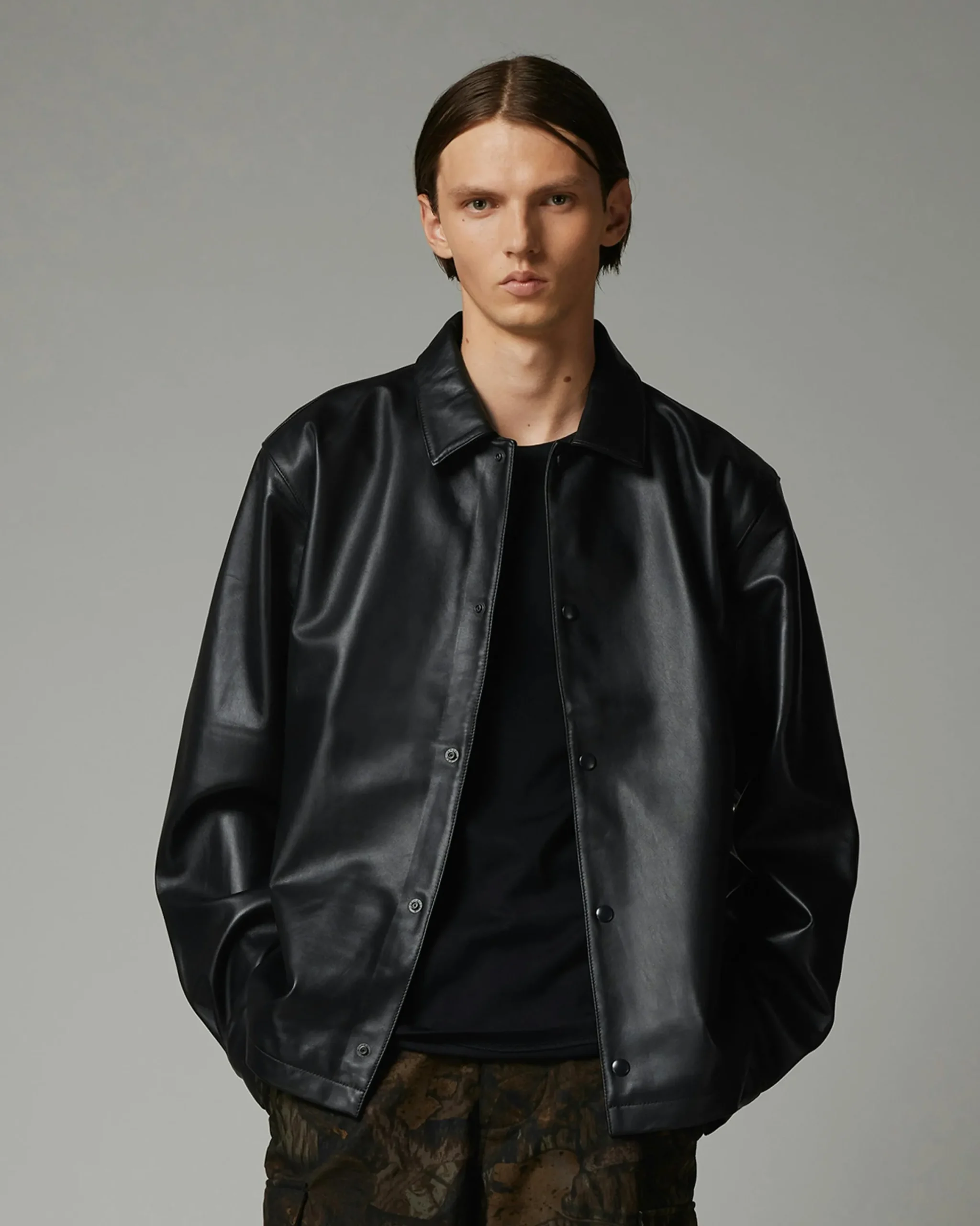 Highsnobiety HS05 Leather Shirt Jacket- Outerwear
