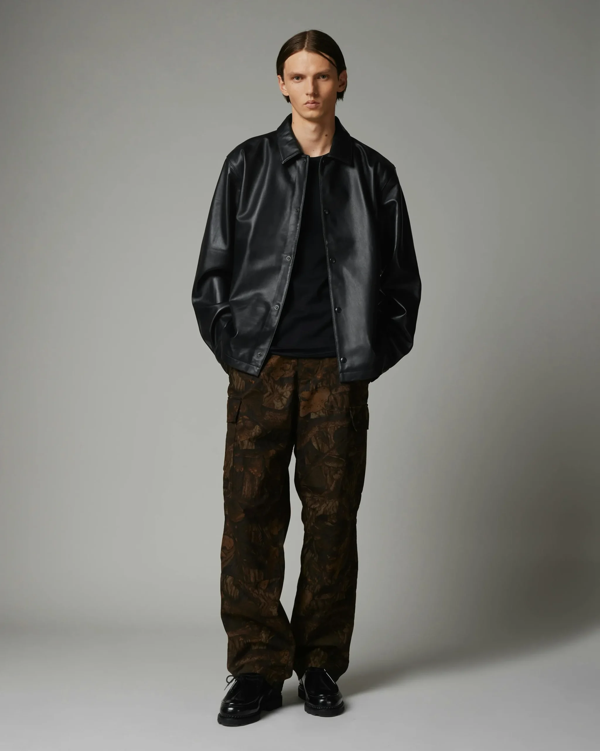 Highsnobiety HS05 Leather Shirt Jacket- Outerwear
