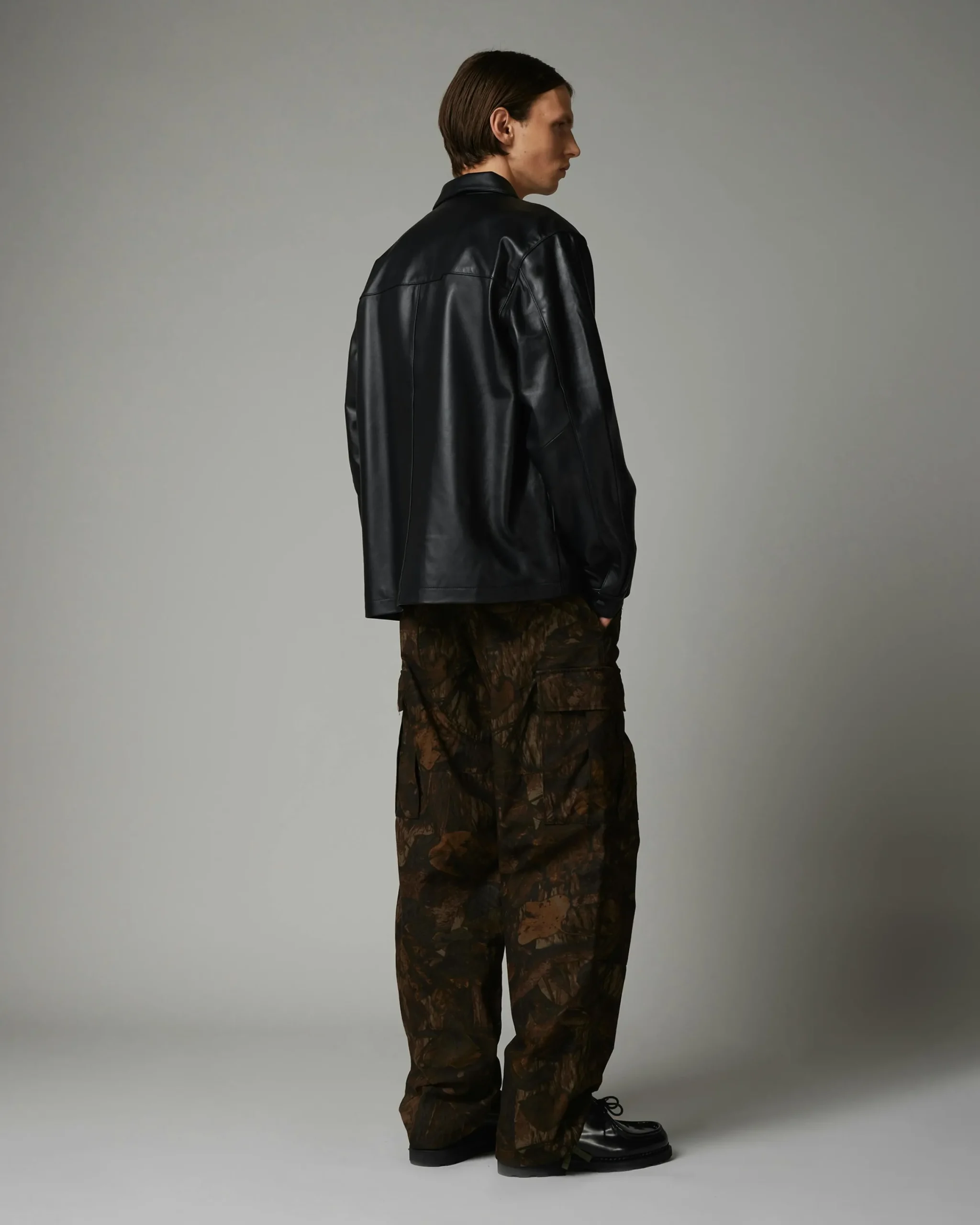 Highsnobiety HS05 Leather Shirt Jacket- Outerwear