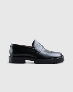 Maison Margiela Leather Tabi Mocassin Black- Shoes