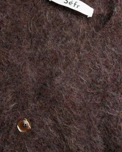 Séfr Lee Cardigan Lilac Melange Alpaca- Knitwear