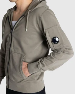 C.P. Company Light Fleece Zipped Hoodie- Sweats