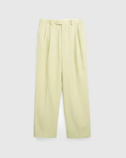 Auralee Light Wool Max Gabardine Two-Tuck Slacks Light Khaki- Pants