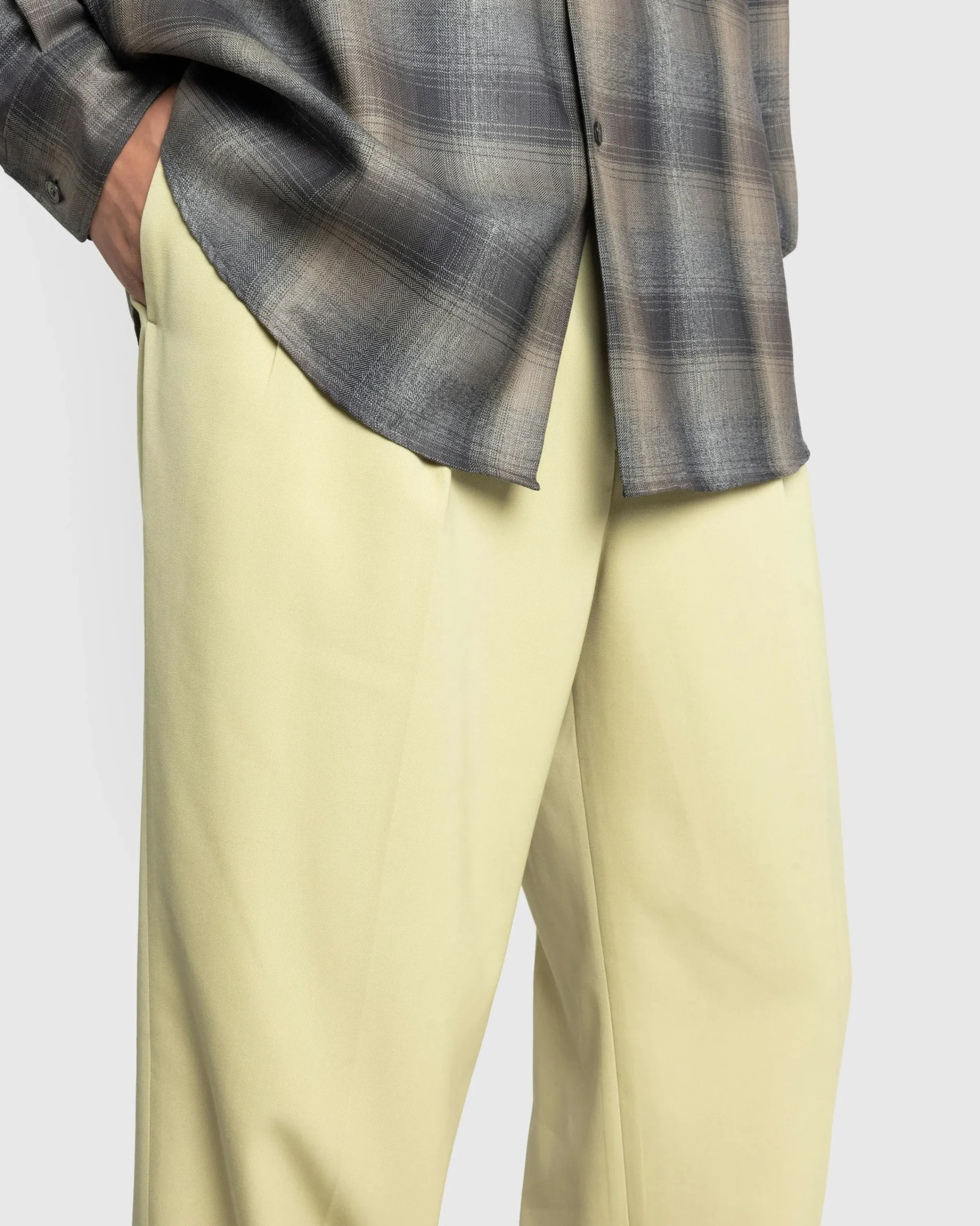 Auralee Light Wool Max Gabardine Two-Tuck Slacks Light Khaki- Pants