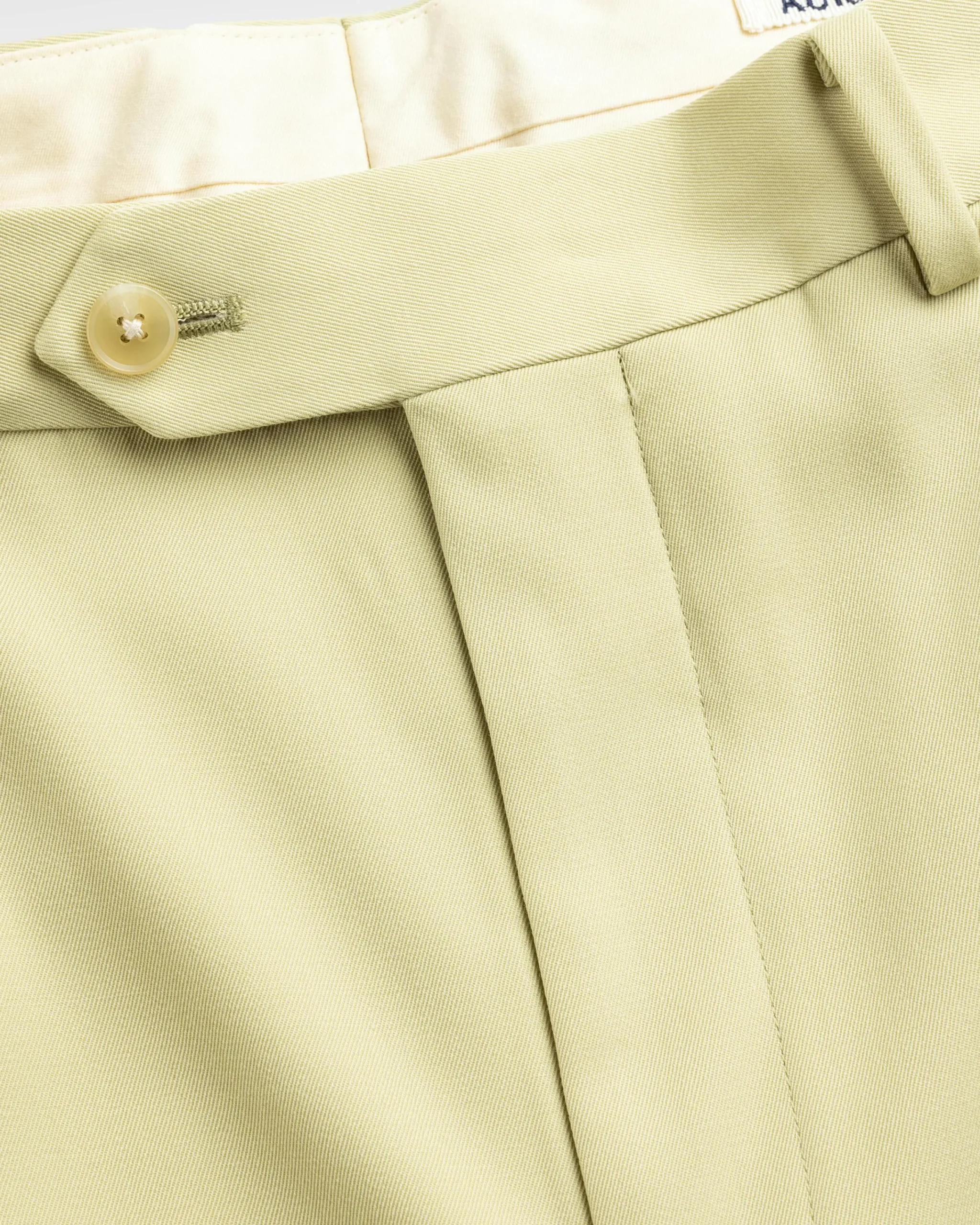 Auralee Light Wool Max Gabardine Two-Tuck Slacks Light Khaki- Pants