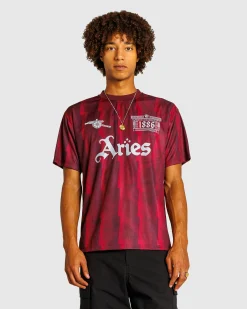 Aries Lightning Stripe Poly Tee- Tops