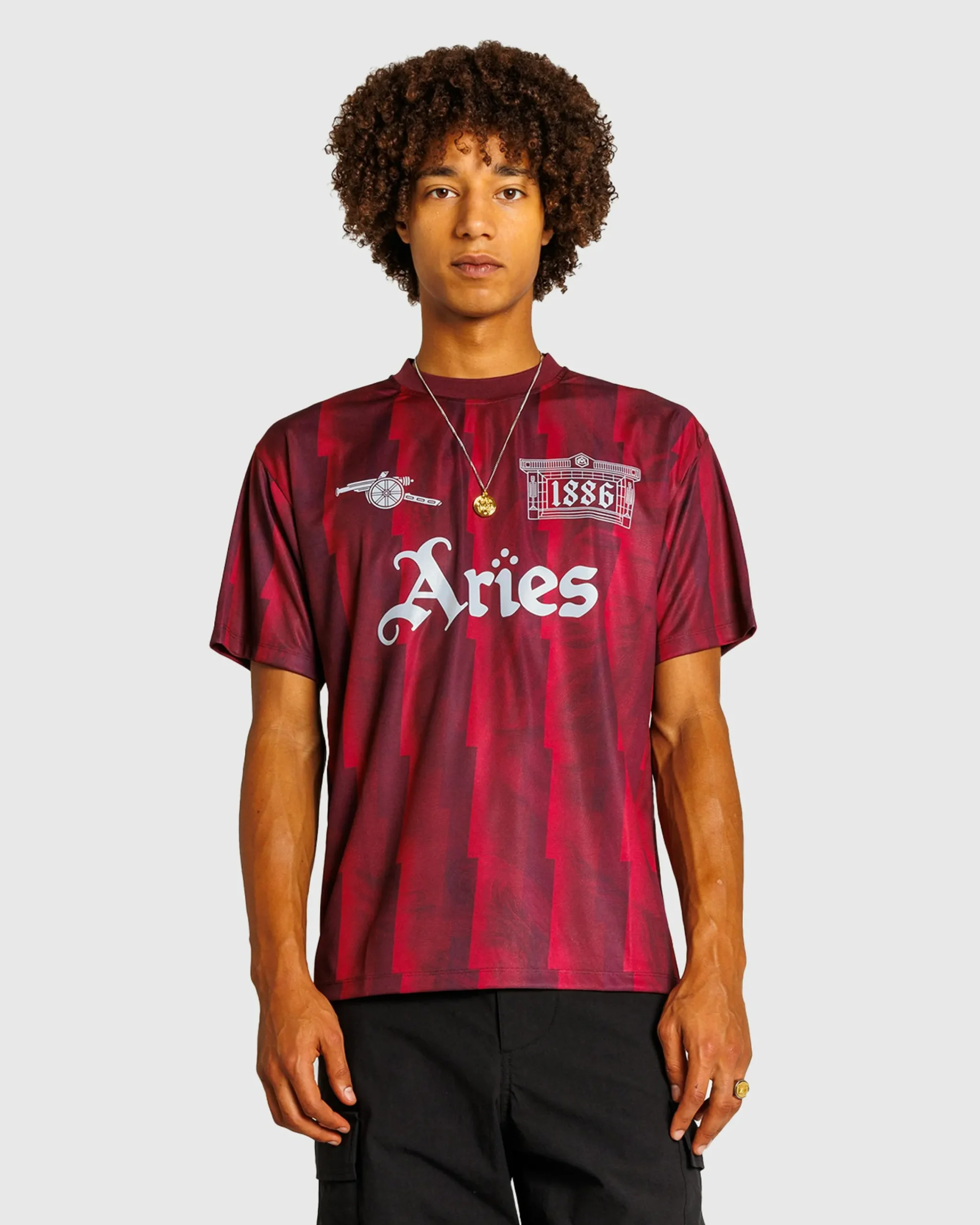 Aries Lightning Stripe Poly Tee- Tops