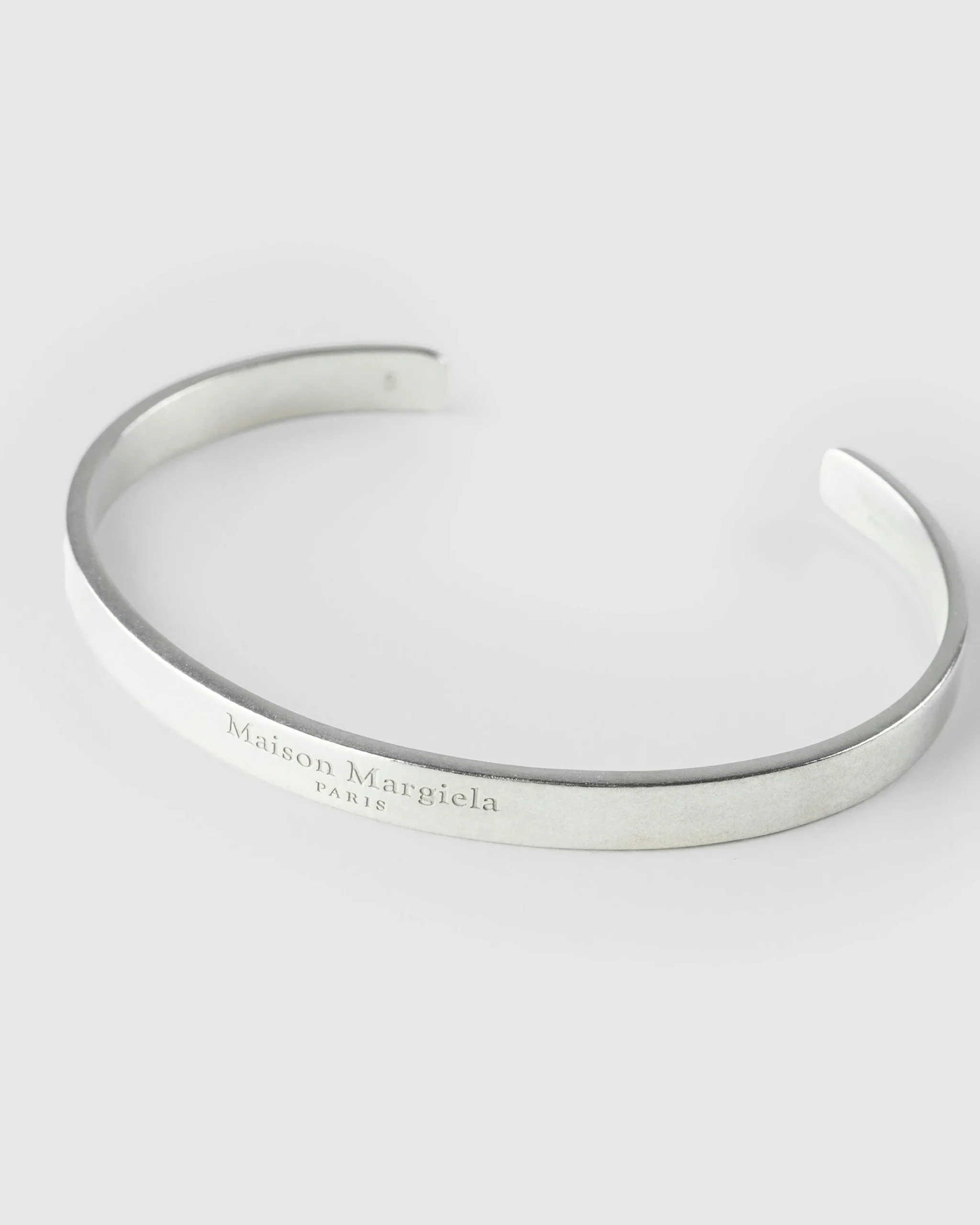 Maison Margiela Logo Cuff Bracelet Silver- Jewelry