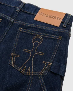 J.W. Anderson Logo Grid Turn Up Workwear Jeans- Pants