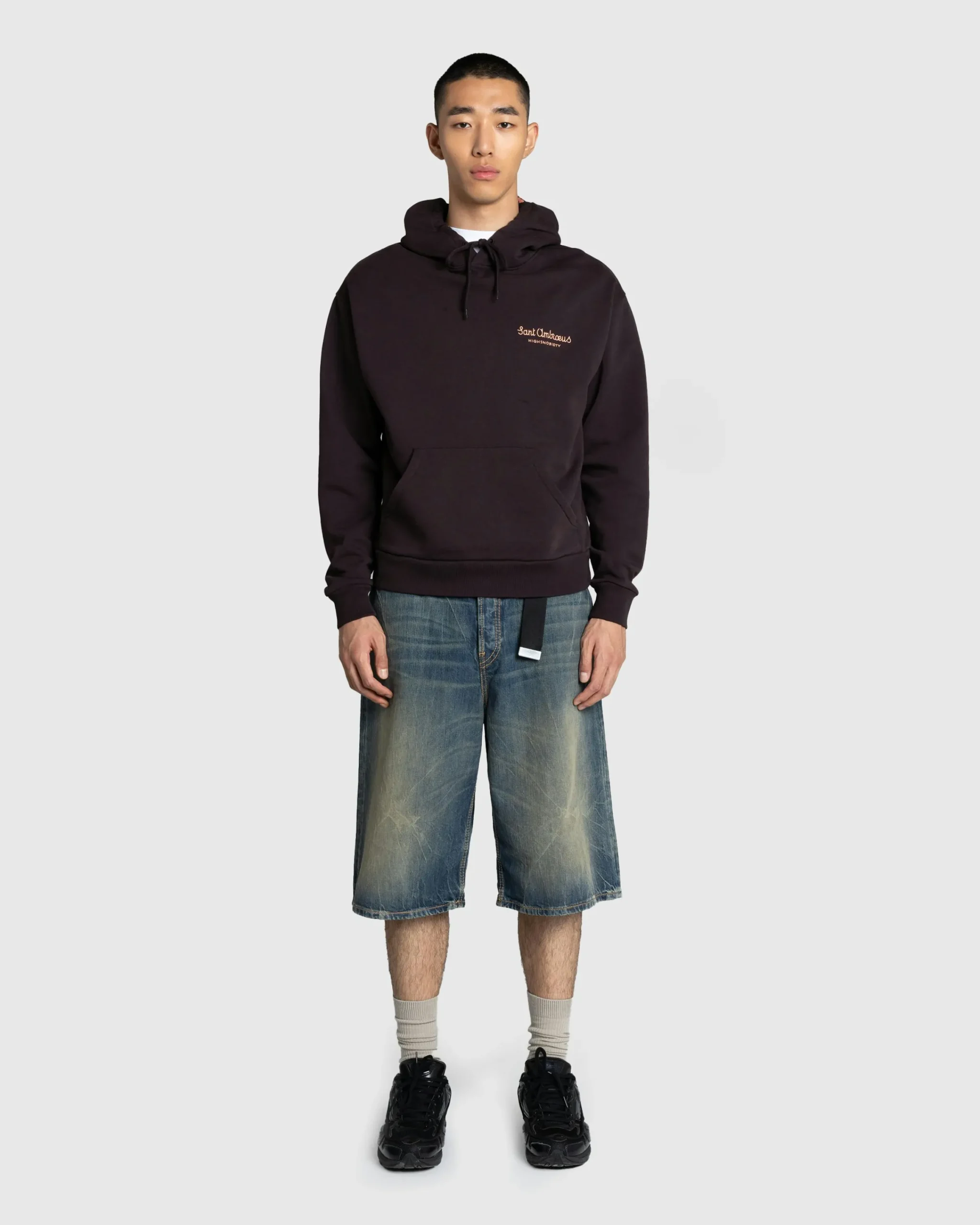 Sant Ambroeus Logo Hoodie Brown- Sweats
