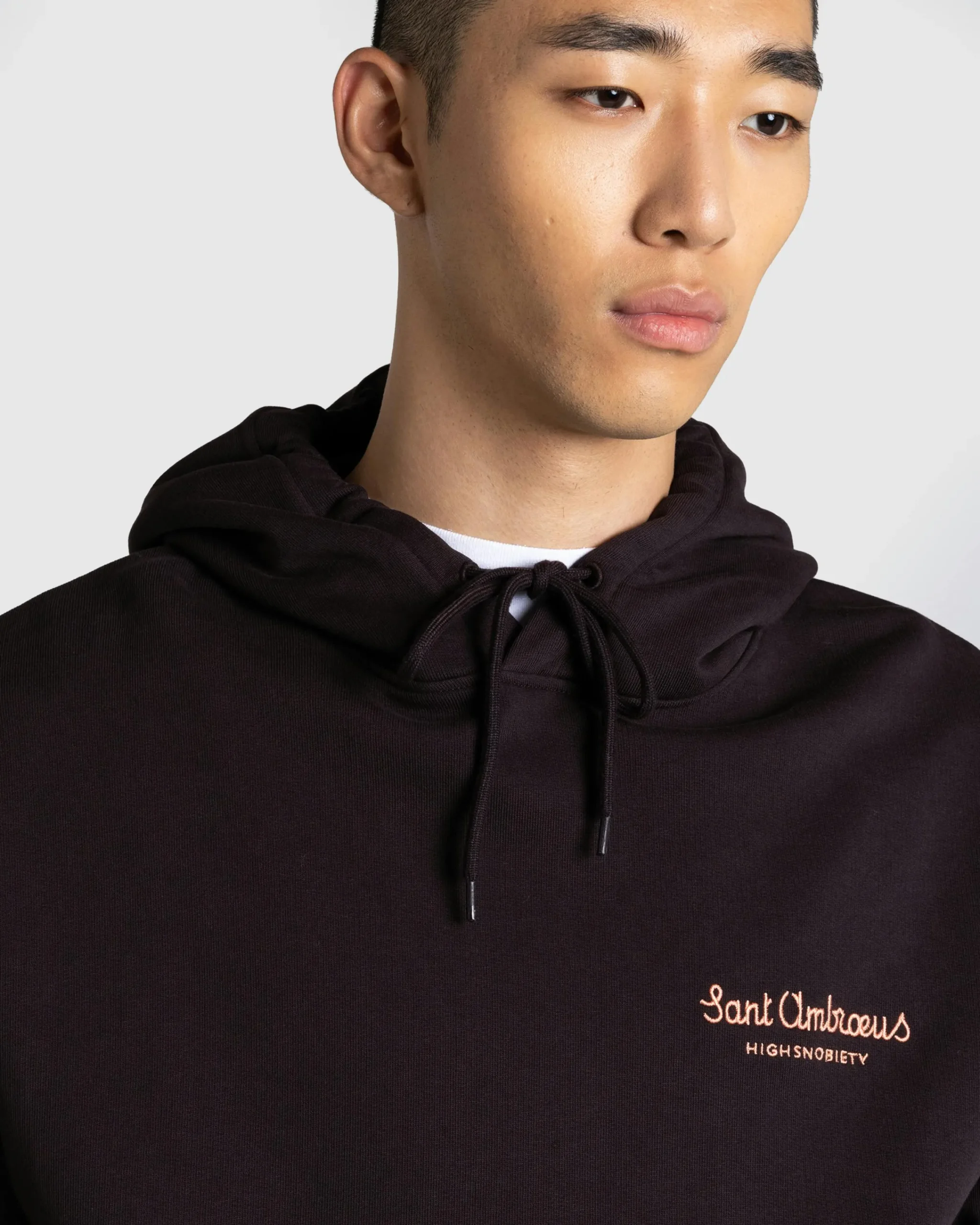 Sant Ambroeus Logo Hoodie Brown- Sweats