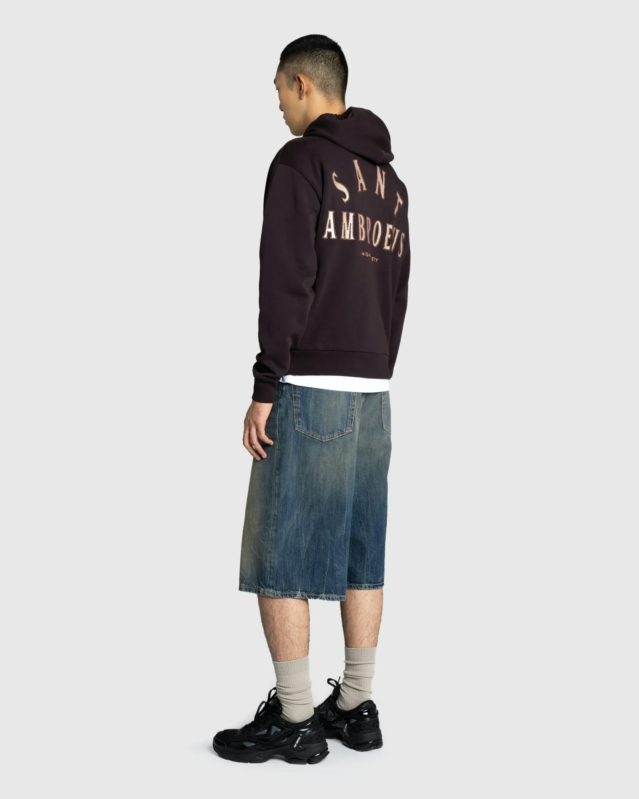 Sant Ambroeus Logo Hoodie Brown- Sweats