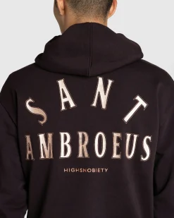 Sant Ambroeus Logo Hoodie Brown- Sweats