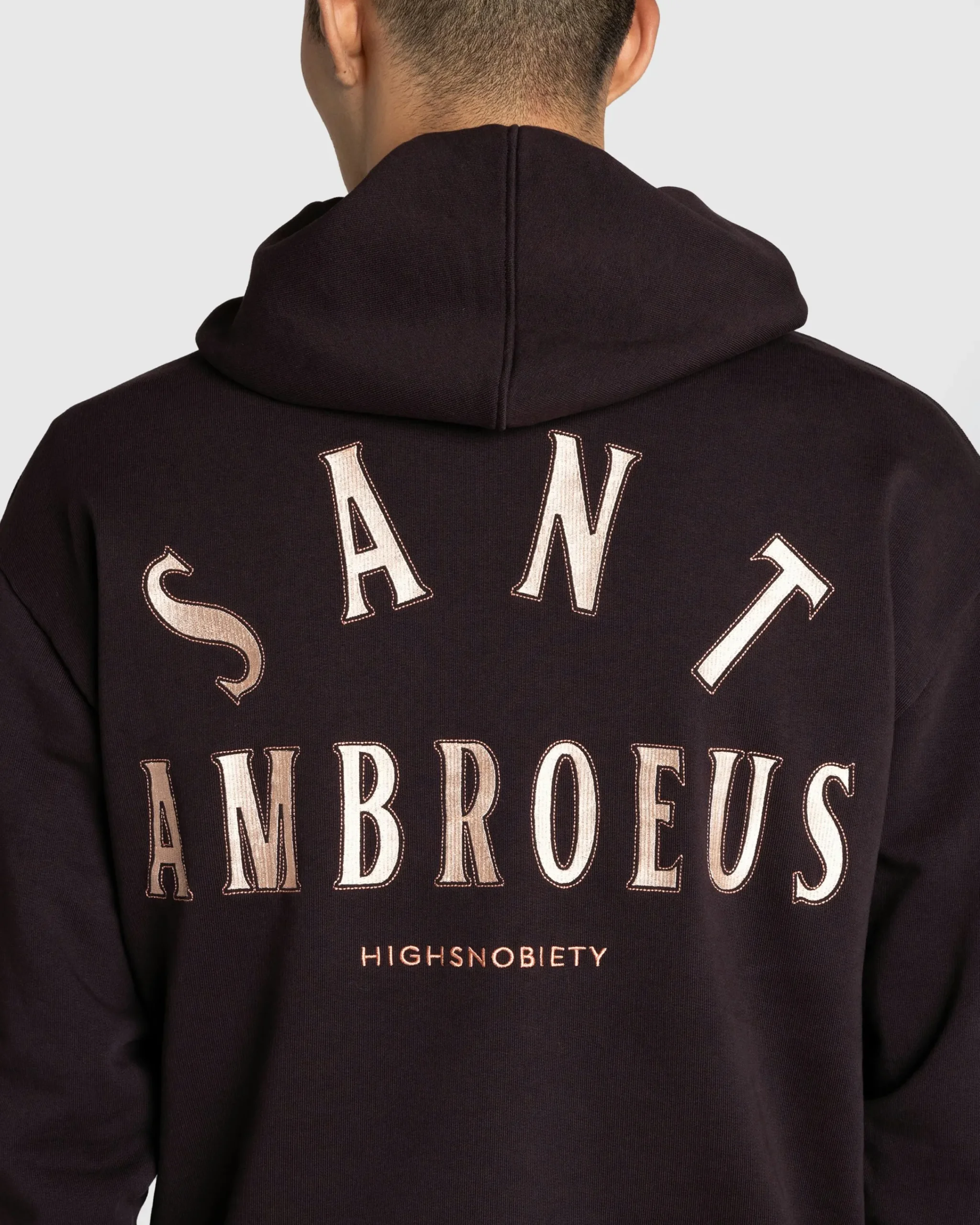 Sant Ambroeus Logo Hoodie Brown- Sweats