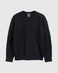 Y-3 Logo Knit Crew Sweatshirt- Knitwear