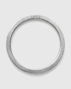 Maison Margiela Logo Ring Palladio Burattato- Jewelry
