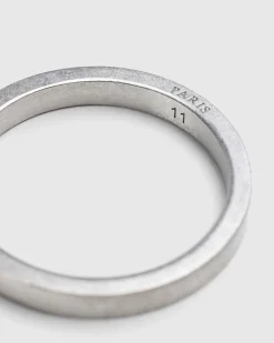 Maison Margiela Logo Ring Palladio Burattato- Jewelry
