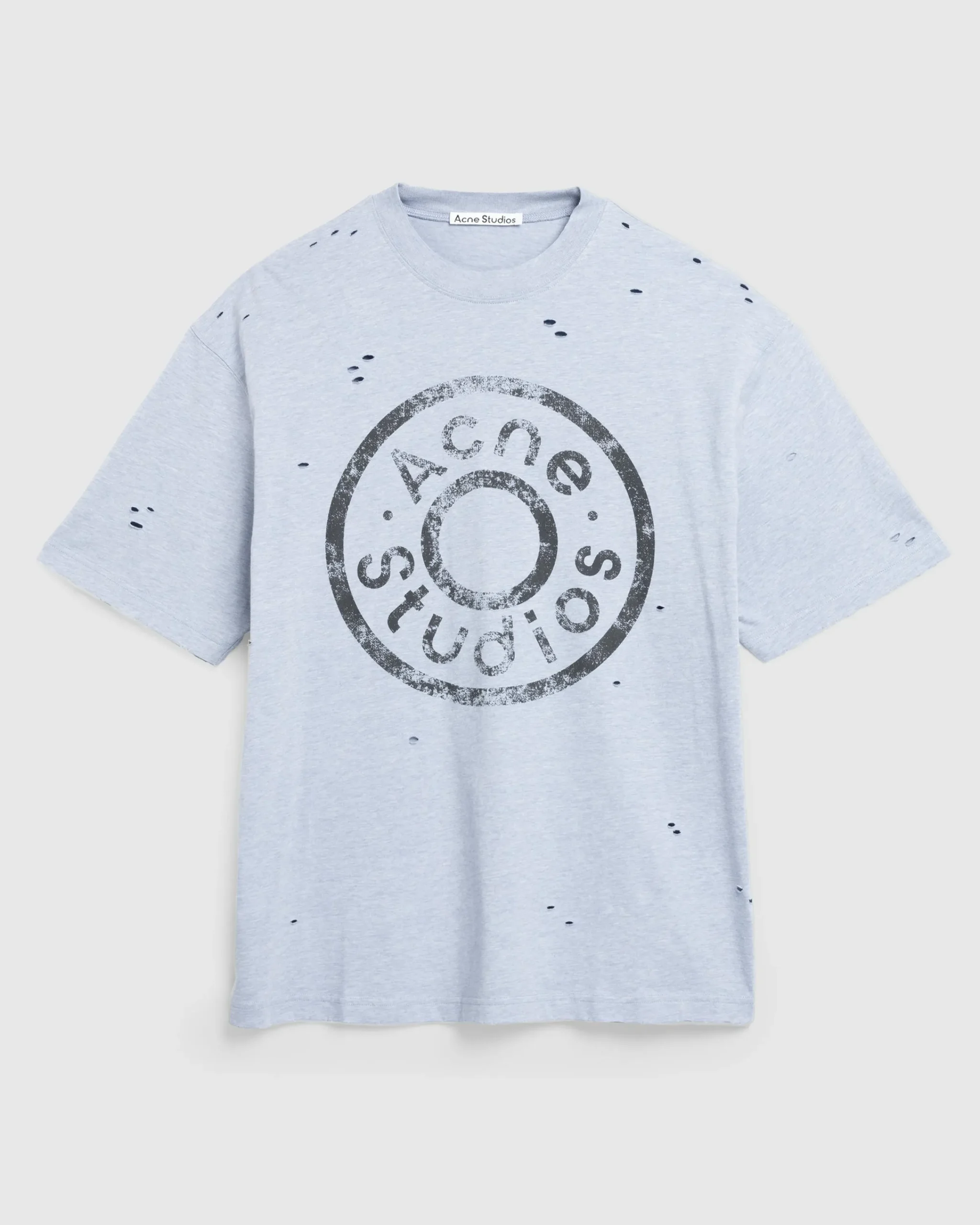 Acne Studios Logo T-Shirt Blue Melange- Tops