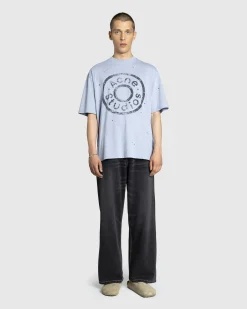 Acne Studios Logo T-Shirt Blue Melange- Tops