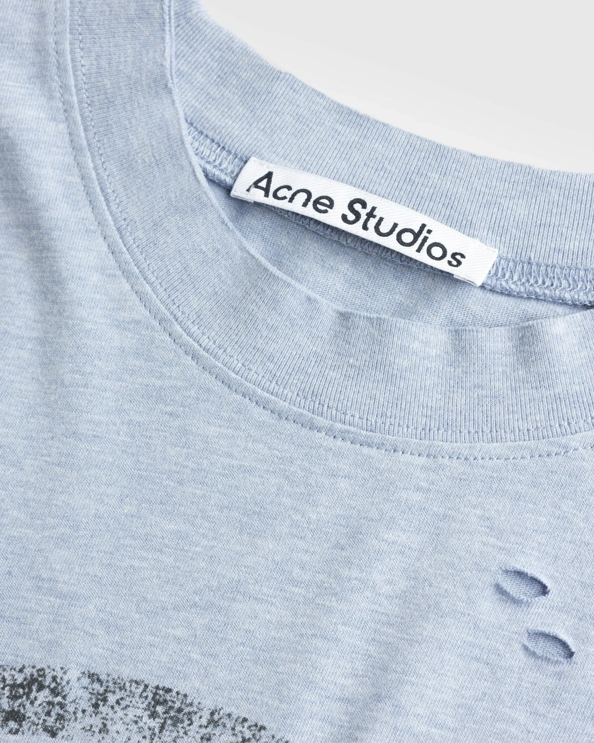 Acne Studios Logo T-Shirt Blue Melange- Tops