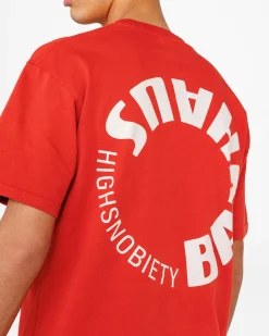 Highsnobiety Logo T-Shirt Dusty Red- Shirts