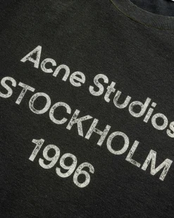 Acne Studios Logo T-Shirt Faded Black- Tops