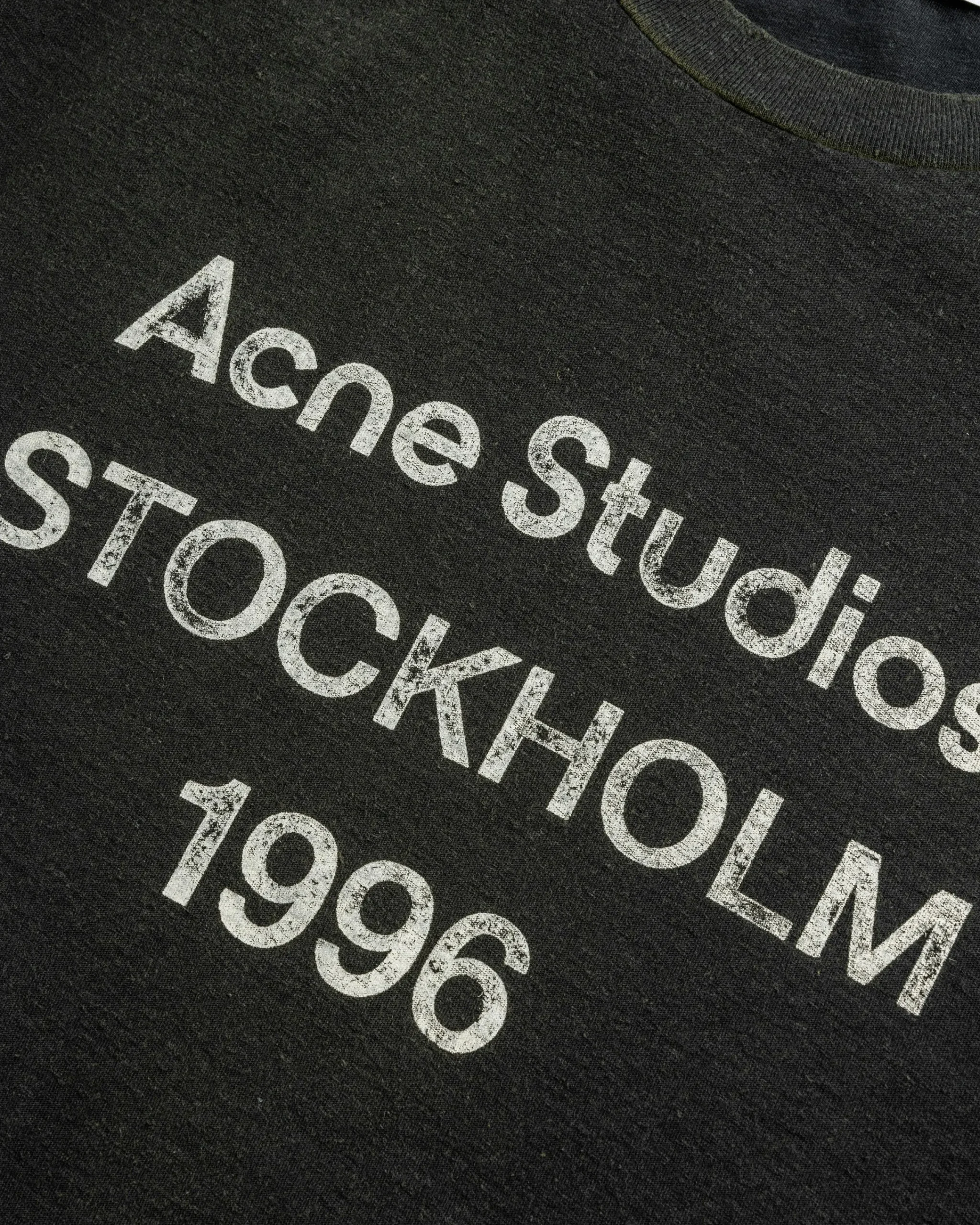 Acne Studios Logo T-Shirt Faded Black- Tops