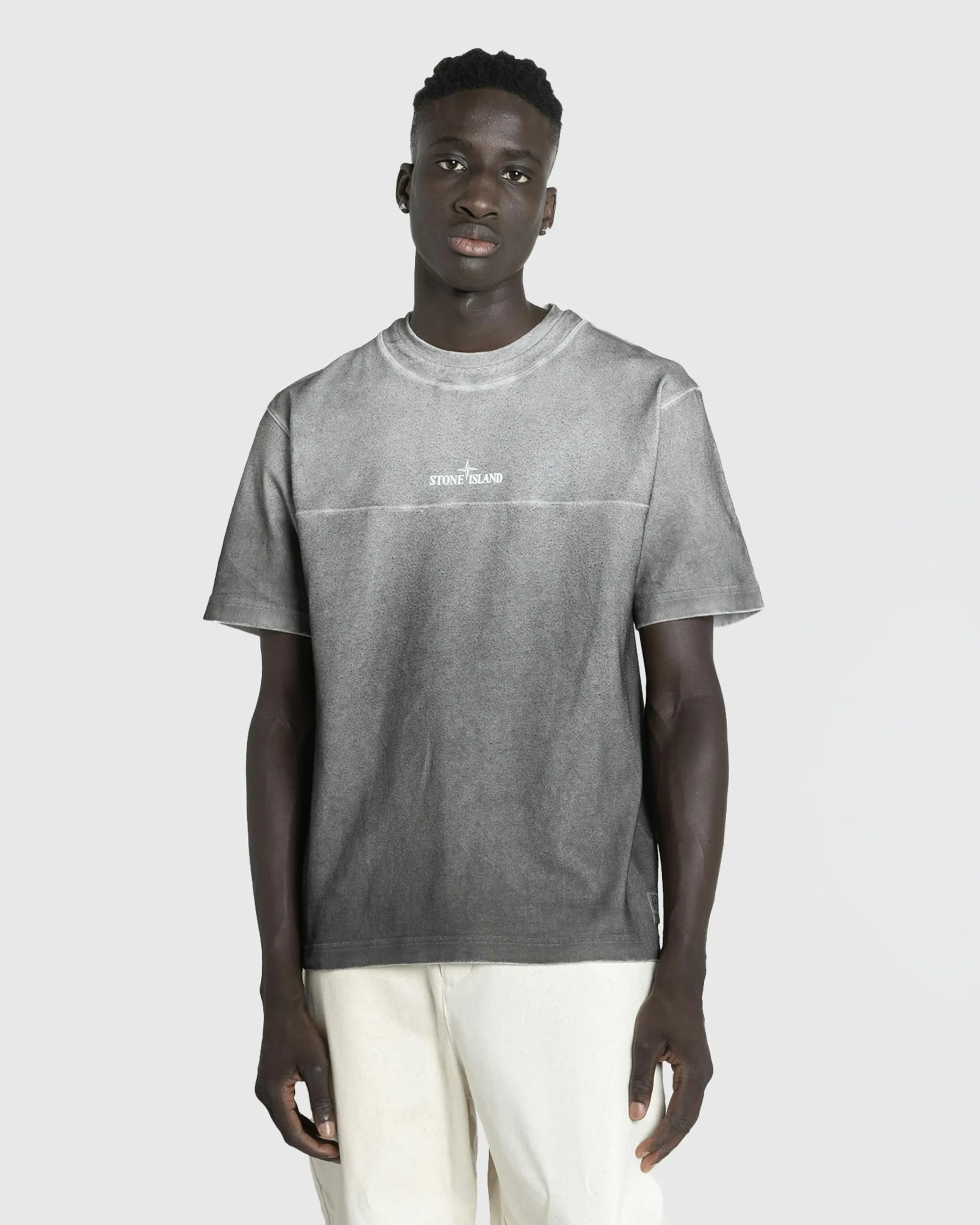 Stone Island Logo T-Shirt Lead Grey- Tops