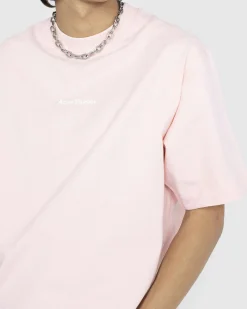 Acne Studios Logo T-Shirt Pale Pink- Tops