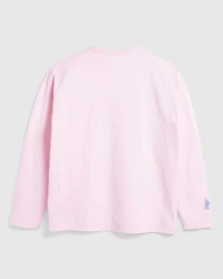 Beigel Bake Long-Sleeve Logo Tee Pink- Tops