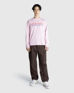 Beigel Bake Long-Sleeve Logo Tee Pink- Tops