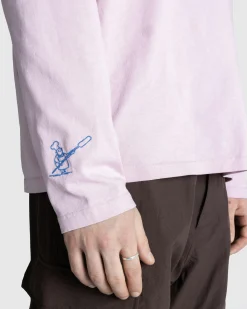 Beigel Bake Long-Sleeve Logo Tee Pink- Tops