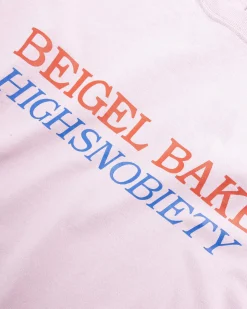 Beigel Bake Long-Sleeve Logo Tee Pink- Tops